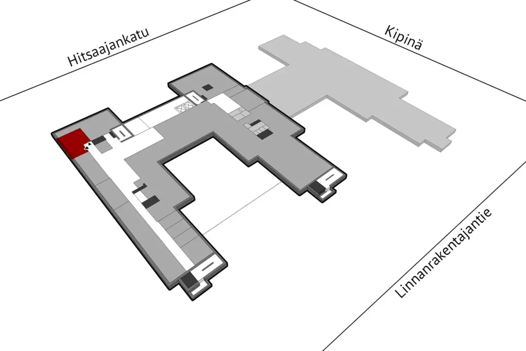 Helsingin Hitsaajankatu 24, 4. kerroksen 38,5 m2 toimitilan sijaintikuva.