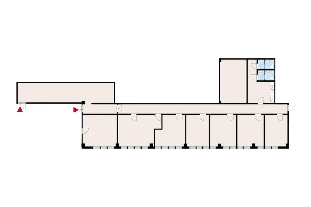 Konalantie 47, Helsinki, 3. kerroksen 259 m2 toimitilan pohjakuva.