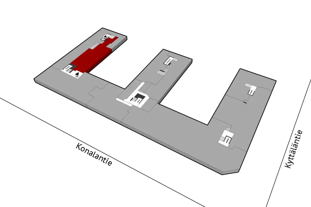 Helsingin Konalantie 47, 2. kerroksen 344 m2 toimitilan sijaintikuva.