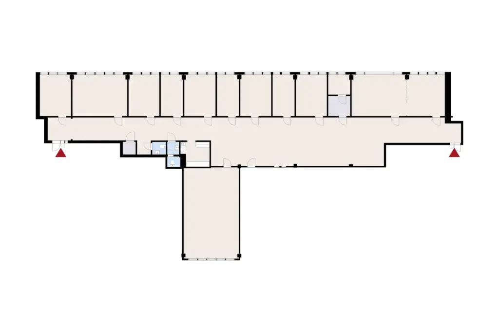 Konalantie 47, Helsinki, 2. kerroksen 426,5 m2 toimitilan pohjakuva.