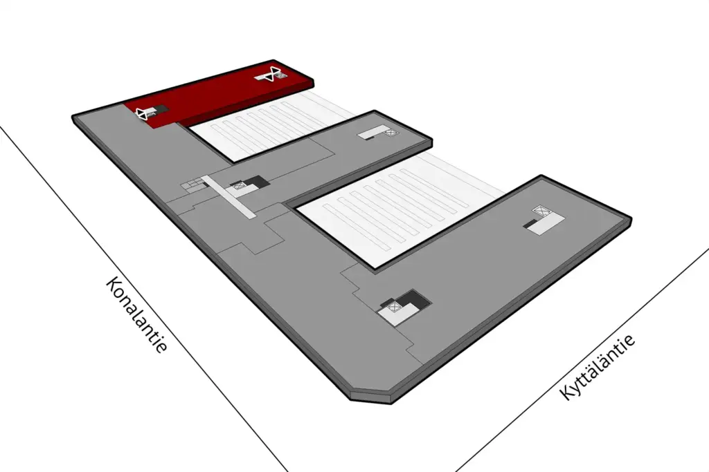 Helsingin Konalantie 47, 3. kerroksen 870 m2 toimitilan sijaintikuva.