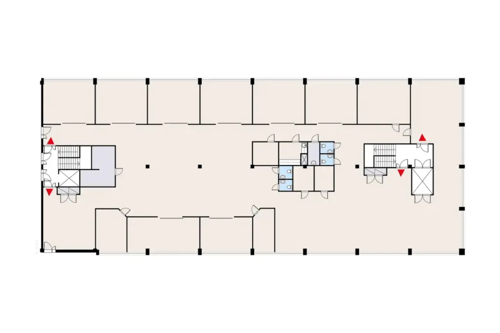 Helsingin Konalantie 47, 3. kerroksen 870 m2 toimitilan pohjakuva.