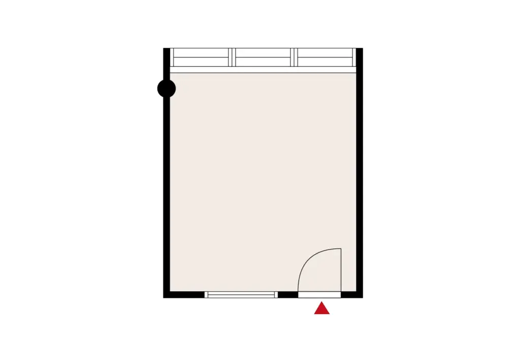 Suomalaistentie 7, Espoo, 2. kerroksen 15 m2 toimitilan pohjakuva.