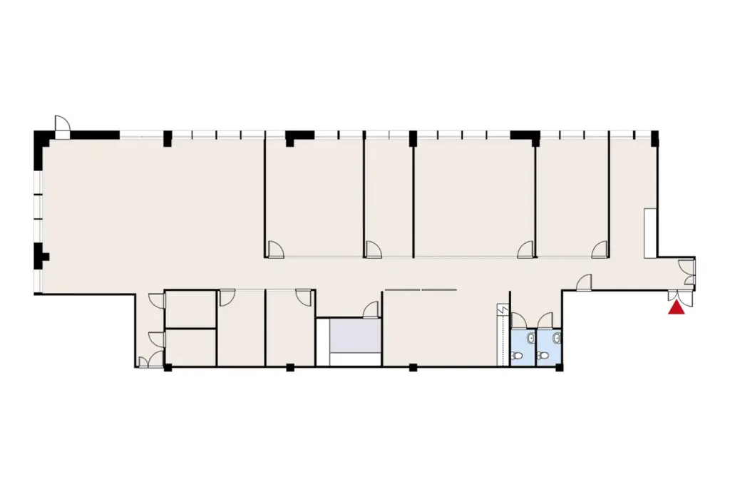 Uuristie 3 C, Vantaa, 5. kerroksen 328 m2 toimitilan pohjakuva.
