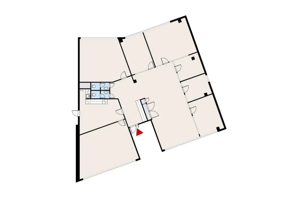 Sähkötie 2-6, Vantaa, 2. kerroksen 351,5 m2 toimitilan pohjakuva.