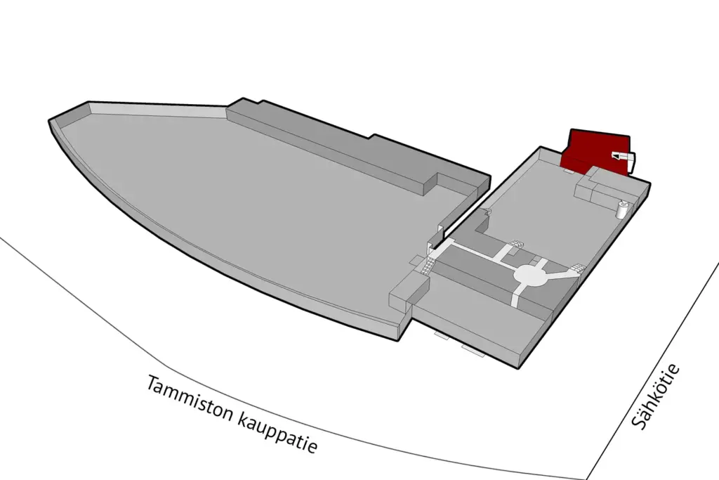 Vantaan Sähkötie 2-6, 2. kerroksen 351,5 m2 toimitilan sijaintikuva.
