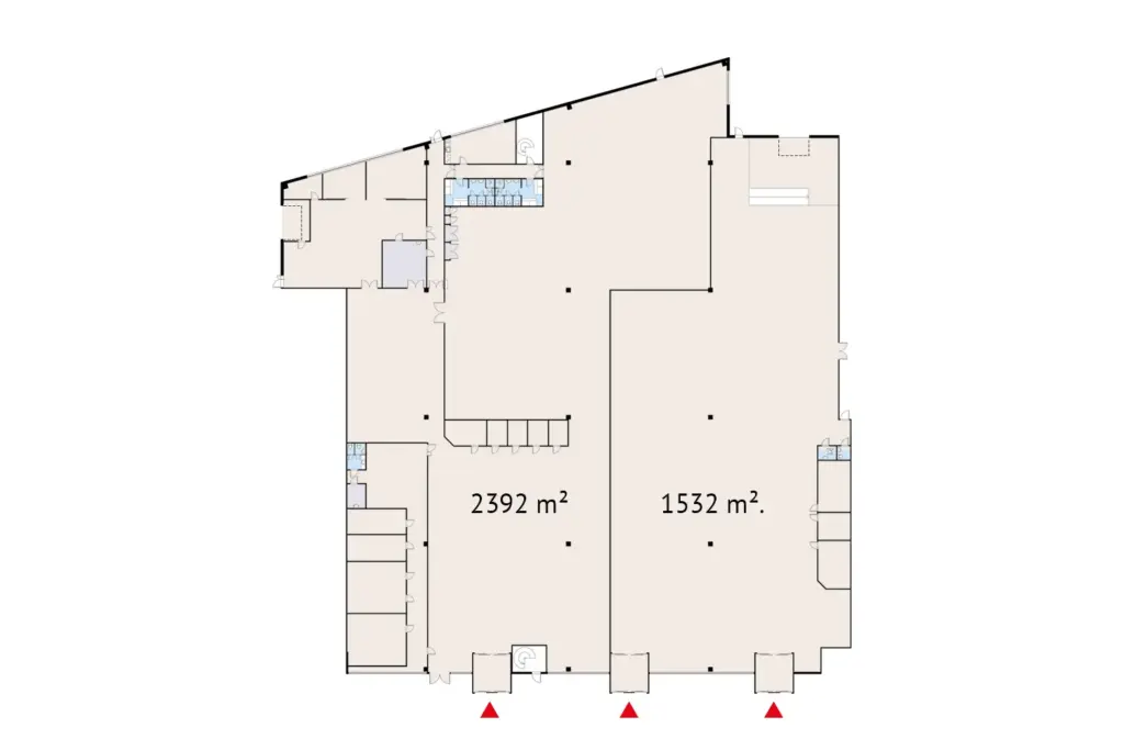 Antaksentie 4, Vantaa, katutason 4000 m2 toimitilan pohjakuva.