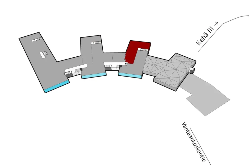 Vantaan Vantaankoskentie 14, 3. kerroksen 320,5 m2 toimitilan sijaintikuva.