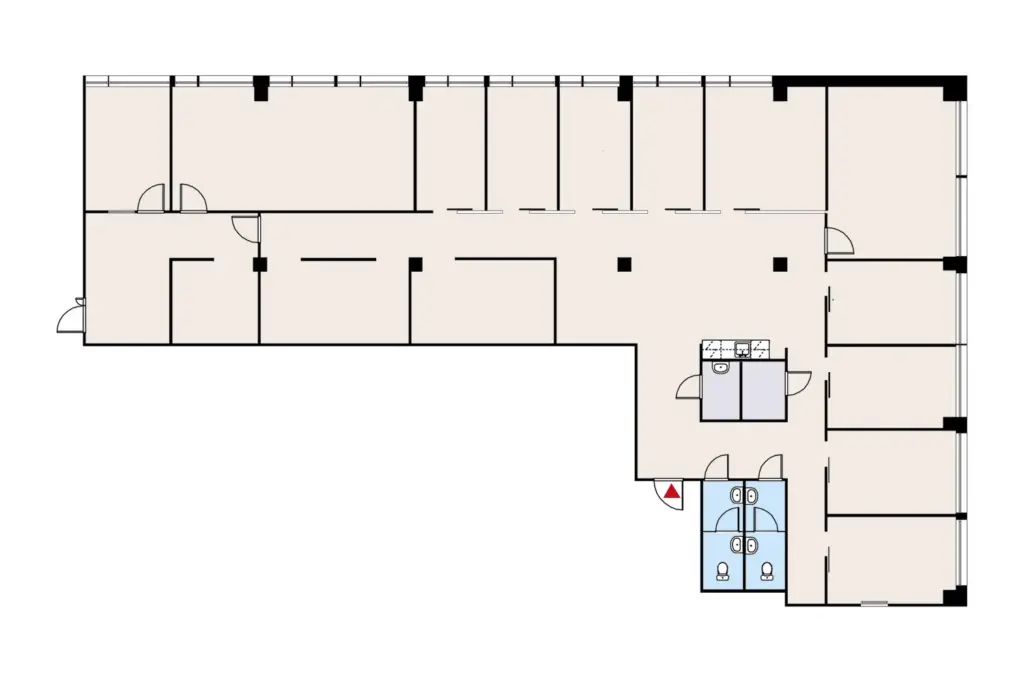 Vantaankoskentie 14, Vantaa, 3. kerroksen 320,5 m2 toimitilan pohjakuva.
